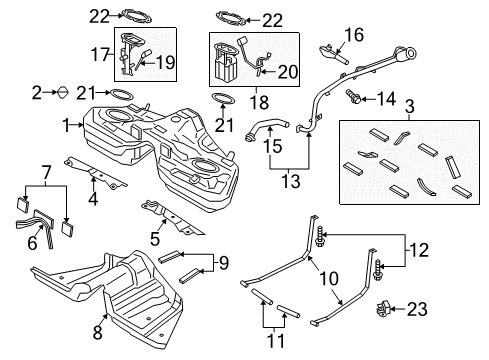 2022 Ford Mustang Fuel Tank Assembly Diagram for JR3Z-9002-D