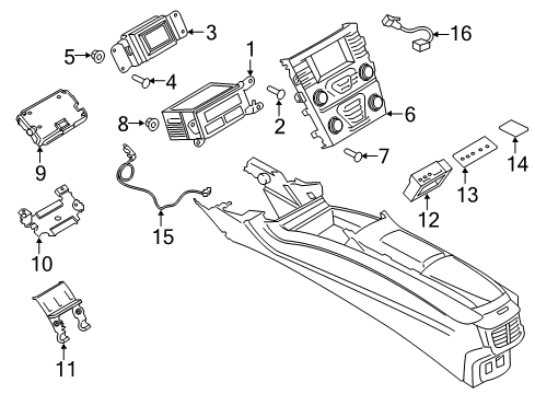 2020 Ford Police Responder Hybrid Radio Receiver Assembly Diagram for KS7Z-18C869-XB