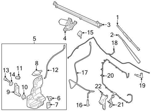 2020 Ford F-150 Reservoir Windshield Washer Diagram for JL3Z-17618-B