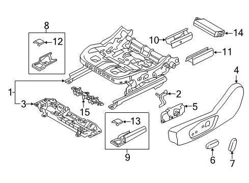 2020 Ford Police Responder Hybrid Seat Track Assembly Diagram for DS7Z-9661711-M