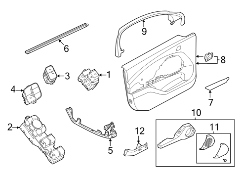 2022 Ford Mustang Mach-E Door Belt Weatherstrip Diagram for LJ8Z-5821456-A