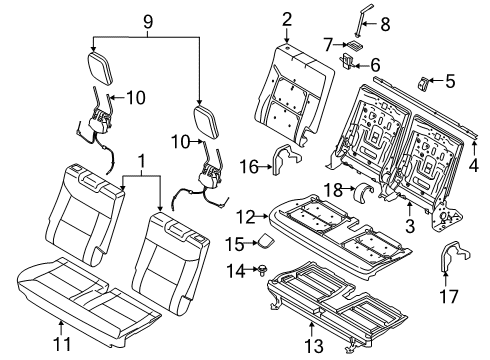 2022 Ford Explorer FRAME AND SPRING - FRONT SEAT Diagram for L1MZ-99613A38-FAA