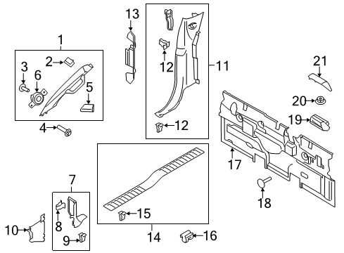 2022 Ford F-350 Super Duty Plate - Door Scuff Diagram for FL3Z-1813209-AC