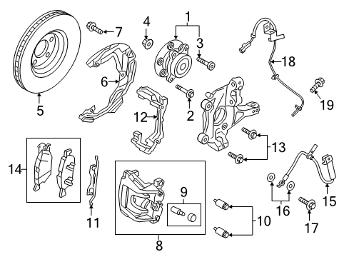 2022 Ford Edge Brake Hose Assembly Diagram for F2GZ-2078-G
