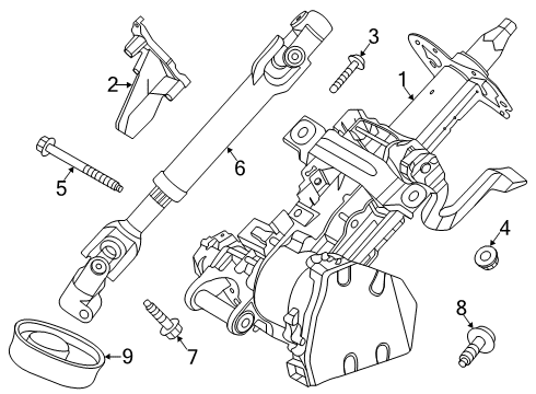 2021 Lincoln Corsair Shaft Assembly Diagram for LX6Z-3B676-M