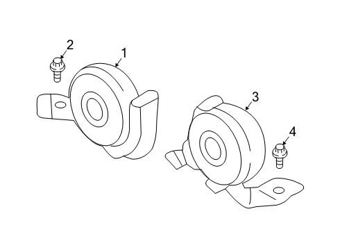 2020 Lincoln Nautilus Horn Assembly Diagram for K2GZ-13801-C