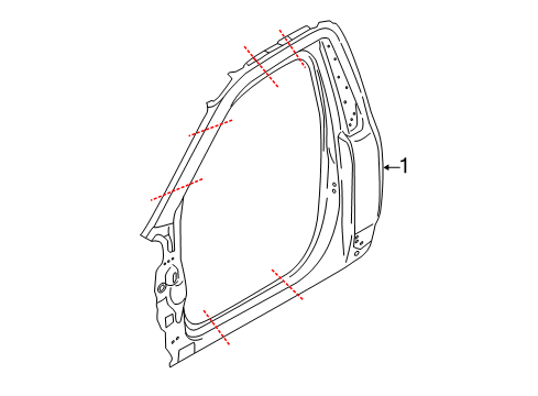 2020 Ford F-150 Door Frame Diagram for FL3Z-15211A11-A