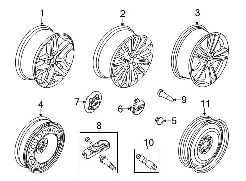 2020 Ford Police Responder Hybrid Wheel Cover Diagram for KS7Z-1130-A