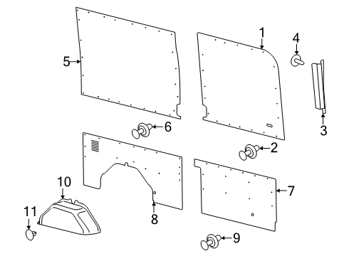 2025 Ford Transit Moulding Diagram for EK4Z-6142411-J