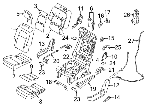 2024 Lincoln Aviator Second Row Seats Diagram 4