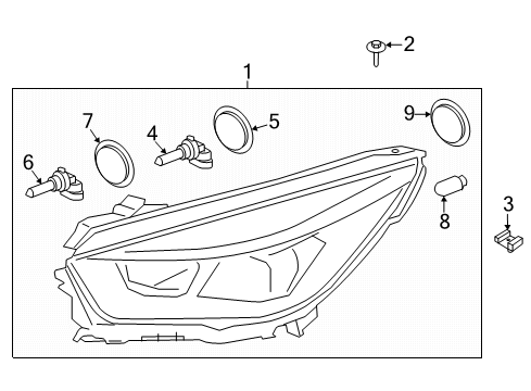2020 Ford Escape Headlamp Assembly Diagram for LJ6Z-13008-C
