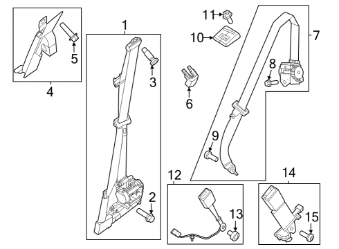 2023 Ford F-350 Super Duty Pretensioner Seat Belt Retractor Diagram for PC3Z-26611B08-BD