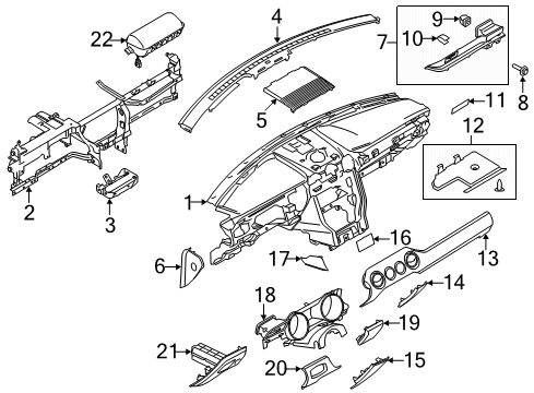 2021 Ford Mustang Panel - Instrument Diagram for MR3Z-6304320-EC