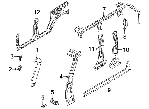 2023 Ford Bronco Hinge Pillar Diagram 2