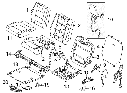 2019 Ford Police Interceptor Utility Latch Diagram for AU5Z-9661142-B