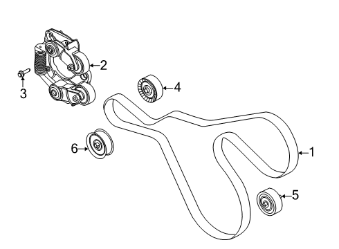 2020 Lincoln Aviator Tension Pulley Kit Diagram for L1MZ-8678-C