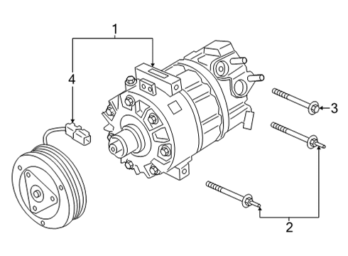 2021 Ford Bronco Sport Compressor Clutch Assembly Diagram for JX6Z-19D786-A