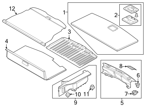 2024 Lincoln Aviator COMPARTMENT - GLOVE - DRIVER'S Diagram for LC5Z-78310A67-AD