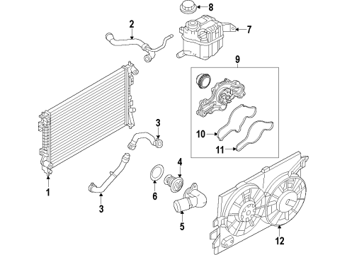 2019 Ford Police Interceptor Sedan Engine Cooling Motor And Fan Assembly Diagram for DG1Z-8C607-J