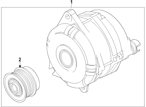 2021 Ford Explorer Alternator Assembly Diagram for L1MZ-10346-E