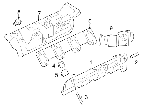 2024 Ford F-350 Super Duty Exhaust Manifold Assembly Diagram for PC3Z-9431-A