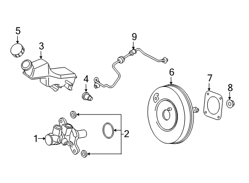 2021 Ford EcoSport Brake Booster Assembly Diagram for GN1Z-2005-D