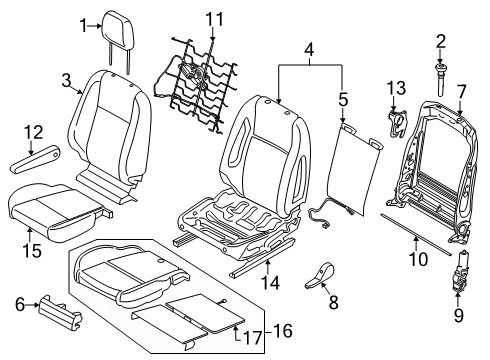 2024 Ford Transit Seat Kit Diagram for LK4Z-61618C62-A
