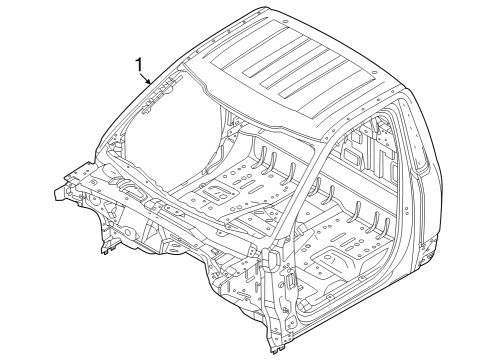 2023 Ford F-250 Super Duty CAB ASY - TRIMMED - PRIMED Diagram for PC3Z-25001B24-A