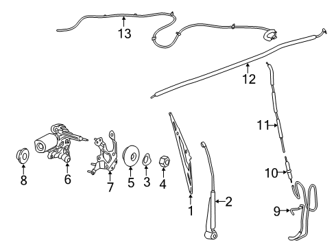 2021 Ford Transit Connect Wiper Blade Assembly Diagram for GT1Z-17528-CA