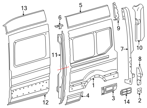 2024 Ford Transit Panel Diagram for BK3Z-6127841-J