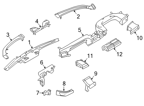 2020 Lincoln Continental Vent Air Louvre Assembly Diagram for GD9Z-19893-AQ