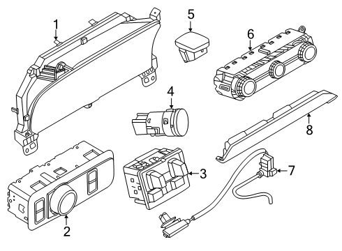 2024 Ford Ranger Bezel Diagram for N1WZ-18842-F