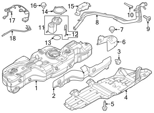 2023 Ford Bronco Sender And Pump Assembly Diagram for MB3Z-9H307-U