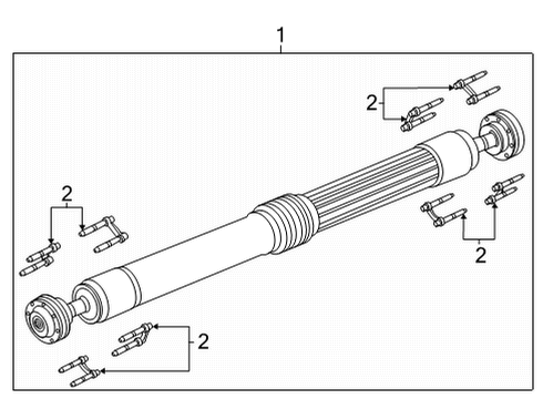 2022 Ford Bronco Drive Shaft Assembly Diagram for MB3Z-4602-A