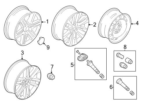 2022 Ford Expedition Wheel Assembly Diagram for NL1Z-1007-P