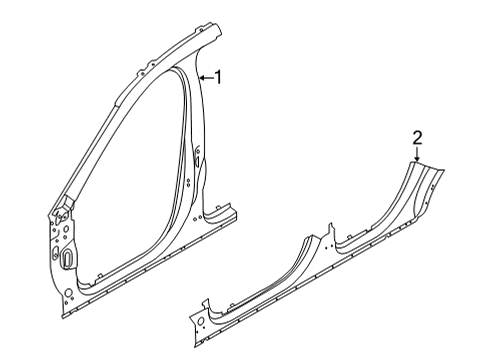 2022 Ford Bronco Sport Body Rocker Panel Diagram for M1PZ-7810128-A