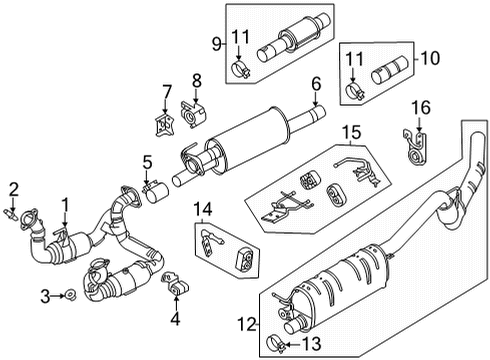 2022 Ford F-250 Super Duty Bracket - Exhaust Pipe Mounting Diagram for LC3Z-5E269-B