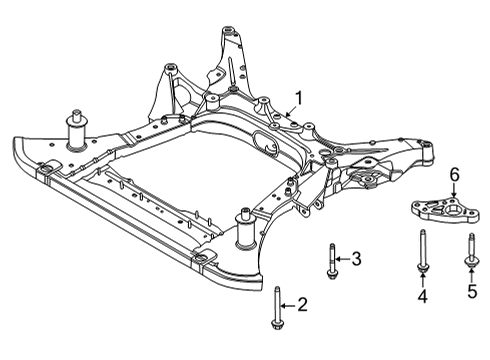 2022 Ford Mustang Mach-E Cross Member Assembly Diagram for LJ9Z-5025-A