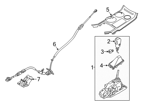 2019 Ford Police Interceptor Utility Gear Shift Lever Diagram for JB5Z-7210-BB