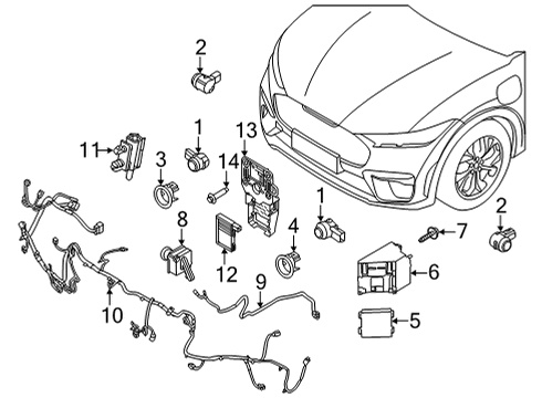 2022 Ford Mustang Mach-E Bracket Diagram for LJ8Z-14D189-C