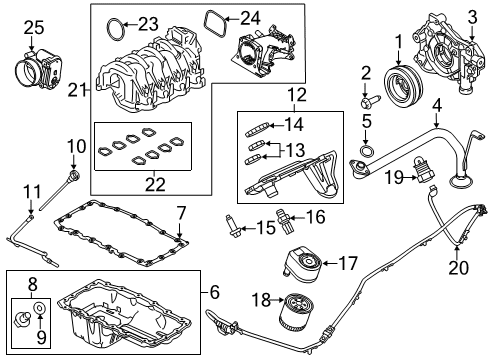 2020 Ford F-350 Super Duty Oil Pressure Switch Assembly Diagram for HC3Z-9278-A