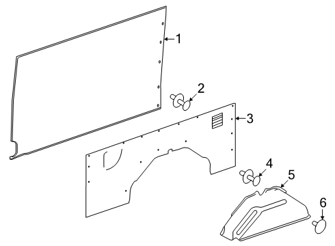 2025 Ford Transit 150 Interior Trim - Side Panel Diagram 3