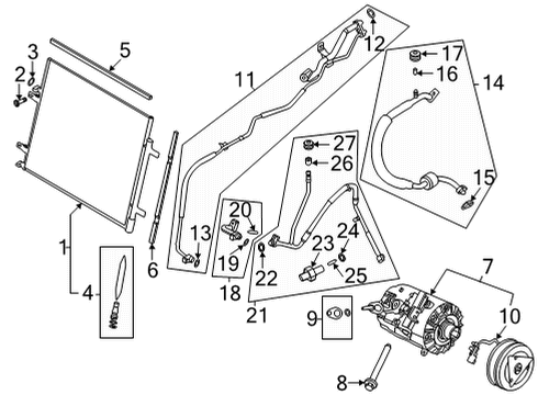 2021 Ford F-250 Super Duty Compressor Assembly Diagram for LC3Z-19703-F