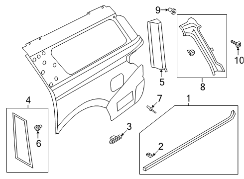 2024 Lincoln Navigator Moulding Diagram for JL7Z-7829796-BB