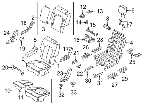 2022 Lincoln Navigator Bezel Latch Diagram for FT4Z-58624A08-AT