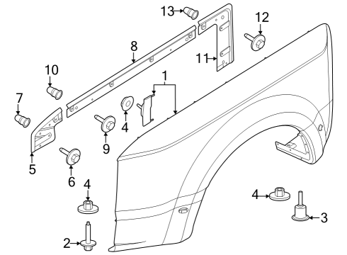 2024 Ford F-350 Super Duty Bracket Diagram for PC3Z-16B292-E