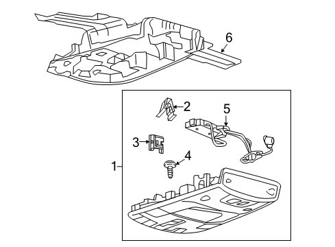 2020 Ford F-150 Overhead Console Assembly Diagram for HC3Z-28519A58-LCQ