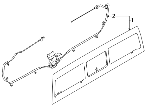 2025 Ford Maverick Glass Sliding Diagram for NZ6Z-6042006-G