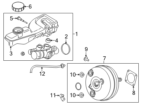 2020 Lincoln Continental Brake Booster Assembly Diagram for G3GZ-2005-J