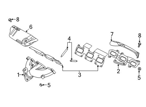 2022 Ford Explorer Exhaust Manifold Assembly Diagram for L1MZ-9431-A